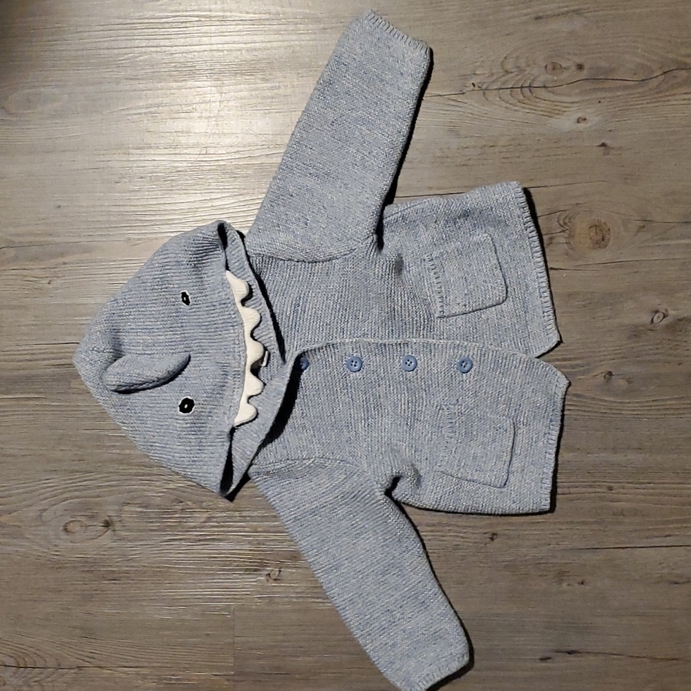 Baby GAP | Toddler Knitted Shark Sweater | Blue Shark | 12-18 Months